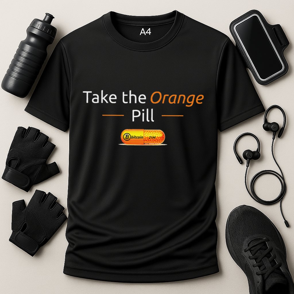 Take The Orange Pill Bitcoin Btc Crypto Currency Defi Performance Shirt