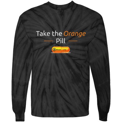 Take The Orange Pill Bitcoin Btc Crypto Currency Defi Tie-Dye Long Sleeve Shirt