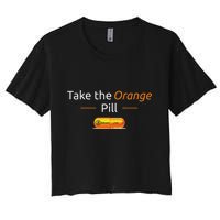 Take The Orange Pill Bitcoin Btc Crypto Currency Defi Women's Crop Top Tee