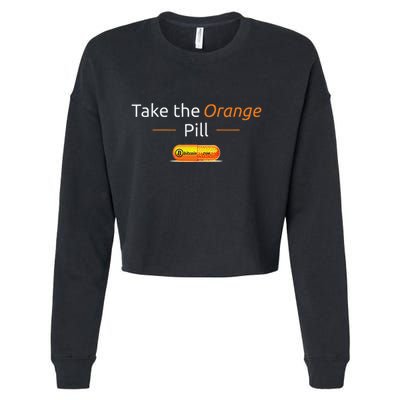 Take The Orange Pill Bitcoin Btc Crypto Currency Defi Cropped Pullover Crew