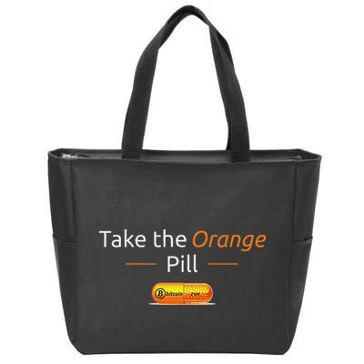 Take The Orange Pill Bitcoin Btc Crypto Currency Defi Zip Tote Bag