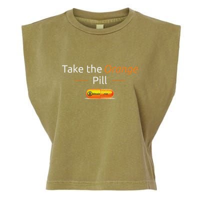 Take The Orange Pill Bitcoin Btc Crypto Currency Defi Garment-Dyed Women's Muscle Tee