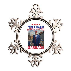 Trump Taking Out The Garbage 2024 Funny Trump Metallic Star Ornament