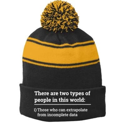 Two Types Of People Can Extrapolate Incomplete Data Gift TShirt Stripe Pom Pom Beanie