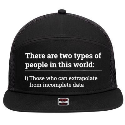 Two Types Of People Can Extrapolate Incomplete Data Gift TShirt 7 Panel Mesh Trucker Snapback Hat