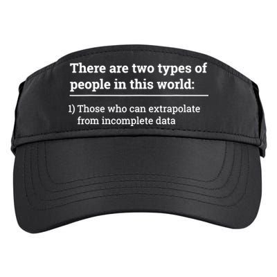 Two Types Of People Can Extrapolate Incomplete Data Gift TShirt Adult Drive Performance Visor