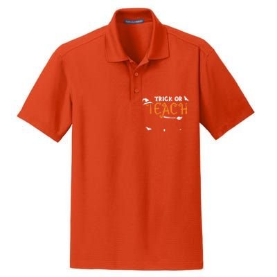 Teacher: Trick Or Teach - Halloween Sayings Dry Zone Grid Polo