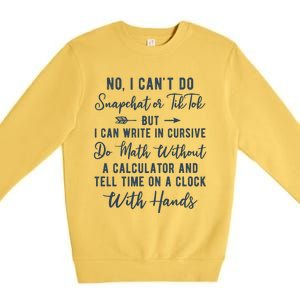 Tell Time On A Clock With Hands Premium Crewneck Sweatshirt