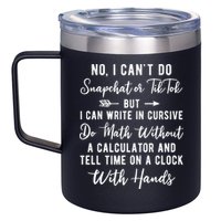 Tell Time On A Clock With Hands 12oz Stainless Steel Coffee Mug