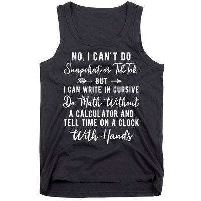 Tell Time On A Clock With Hands Tank Top