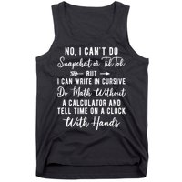 Tell Time On A Clock With Hands Tank Top
