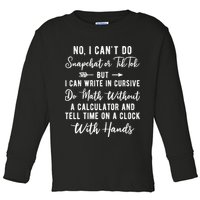 Tell Time On A Clock With Hands Toddler Long Sleeve Shirt