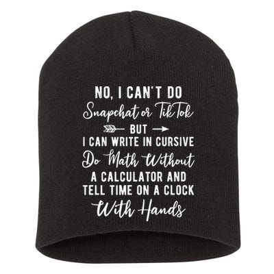 Tell Time On A Clock With Hands Short Acrylic Beanie