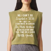 Tell Time On A Clock With Hands Garment-Dyed Women's Muscle Tee