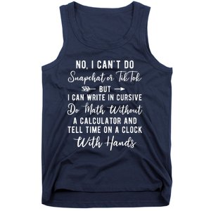 Tell Time On A Clock With Hands Tank Top