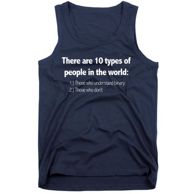 Ten Types Of People Understand Binary Funny Math Joke Gift Tank Top