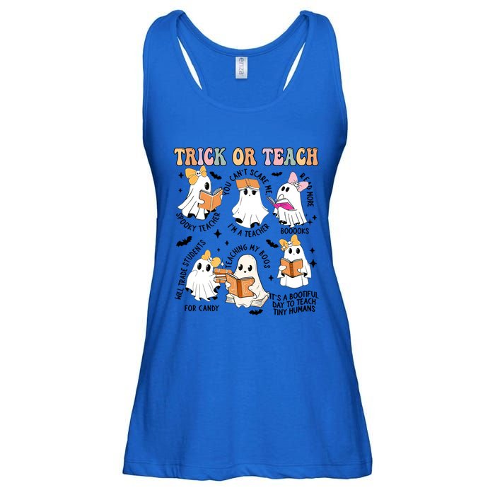 Teacher Trick Or Teach Reading Teacher Teaching My Boos Gift Ladies Essential Flowy Tank