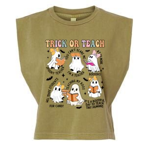 Teacher Trick Or Teach Reading Teacher Teaching My Boos Gift Garment-Dyed Women's Muscle Tee