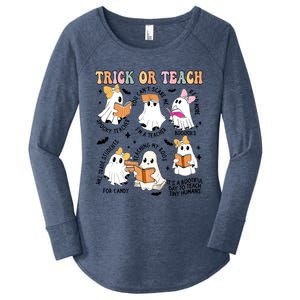 Teacher Trick Or Teach Reading Teacher Teaching My Boos Gift Women's Perfect Tri Tunic Long Sleeve Shirt