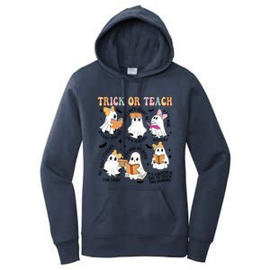 Teacher Trick Or Teach Reading Teacher Teaching My Boos Gift Women's Pullover Hoodie