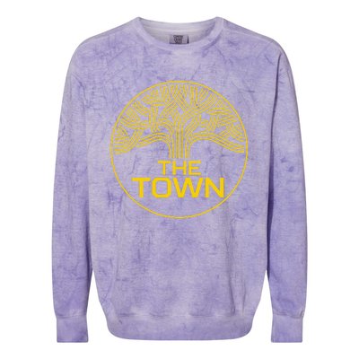 The Town Oak Tree (Yellow) Oakland California Colorblast Crewneck Sweatshirt