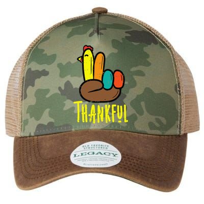 Thanksgiving Turkey Peace Hand Thankful Legacy Tie Dye Trucker Hat