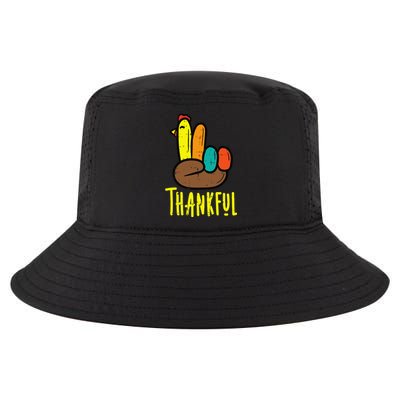 Thanksgiving Turkey Peace Hand Thankful Cool Comfort Performance Bucket Hat