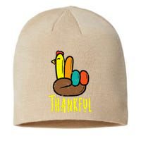 Thanksgiving Turkey Peace Hand Thankful Sustainable Beanie