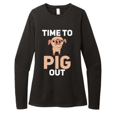 Time To Pig Out Pig Owner Pig Farmer Meaningful Gift Womens CVC Long Sleeve Shirt