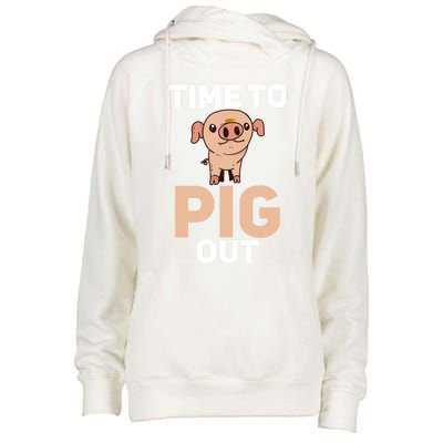 Time To Pig Out Pig Owner Pig Farmer Meaningful Gift Womens Funnel Neck Pullover Hood