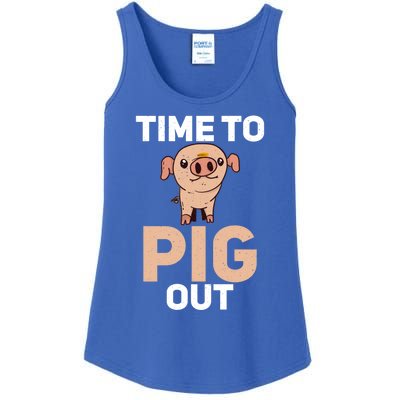 Time To Pig Out Pig Owner Pig Farmer Meaningful Gift Ladies Essential Tank