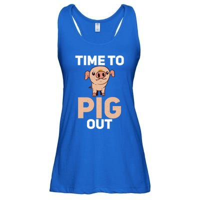 Time To Pig Out Pig Owner Pig Farmer Meaningful Gift Ladies Essential Flowy Tank