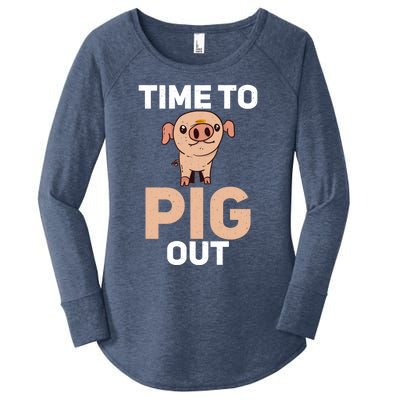 Time To Pig Out Pig Owner Pig Farmer Meaningful Gift Women's Perfect Tri Tunic Long Sleeve Shirt