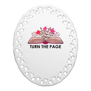 Turn The Page Teacher Floral Book Turn The Page Ceramic Oval Ornament