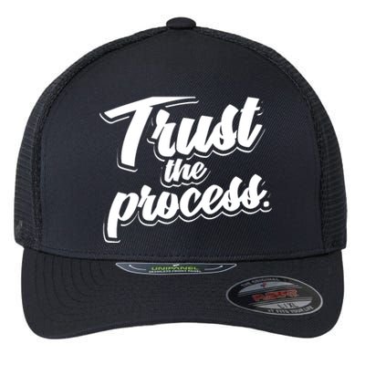 Trust The Process Motivational Quote Workout Gym Flexfit Unipanel Trucker Cap