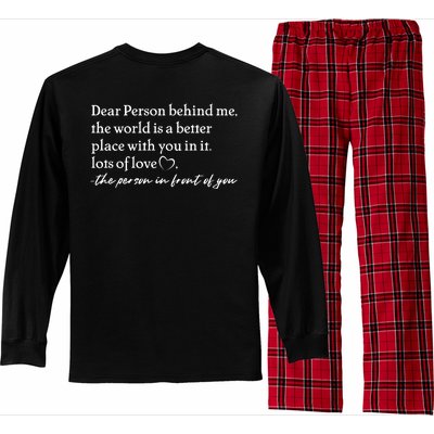 To The Person Behind Me Dear Person Behind Me You Matter Back Only Long Sleeve Pajama Set