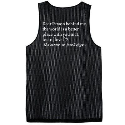 To The Person Behind Me Dear Person Behind Me You Matter Back Only Mesh Reversible Basketball Jersey Tank