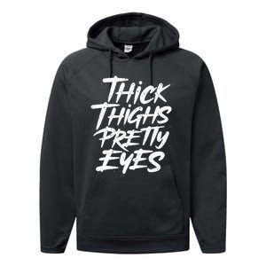 Thick Thighs Pretty Eyes Big Gym Fitness Performance Fleece Hoodie