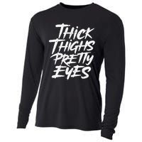 Thick Thighs Pretty Eyes Big Gym Fitness Cooling Performance Long Sleeve Crew