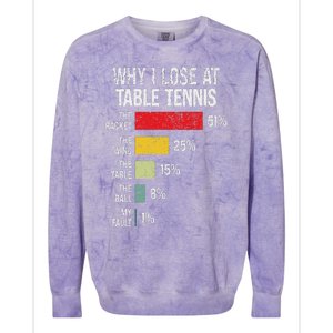 Table Tennis Player Joke For Ping Pong Colorblast Crewneck Sweatshirt