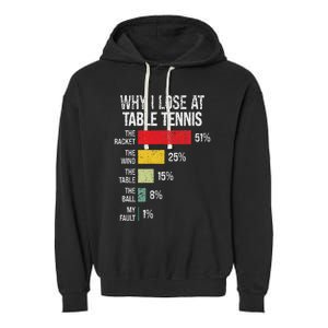 Table Tennis Player Joke For Ping Pong Garment-Dyed Fleece Hoodie