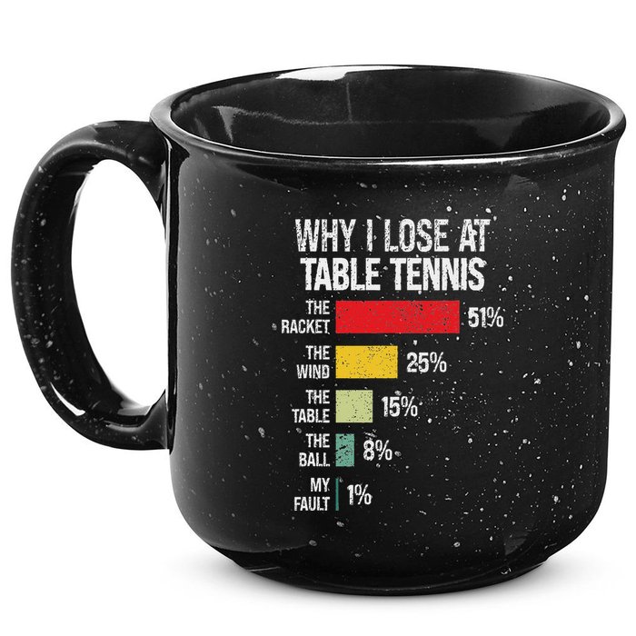Table Tennis Player Joke For Ping Pong 15oz Campfire Ceramic Mug
