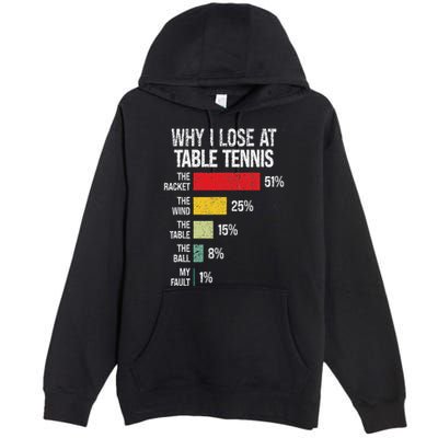 Table Tennis Player Joke For Ping Pong Premium Pullover Hoodie