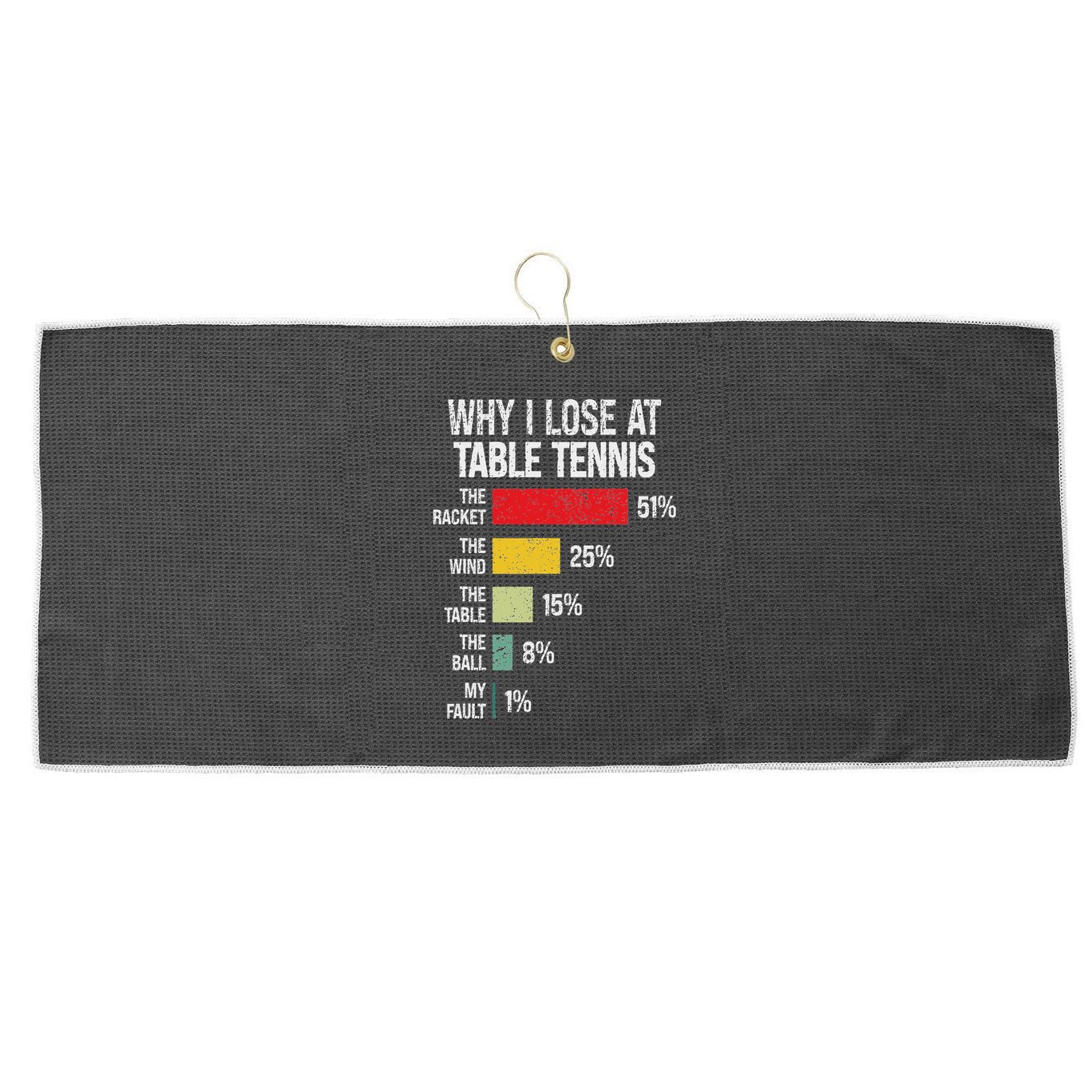 Table Tennis Player Joke For Ping Pong Large Microfiber Waffle Golf Towel