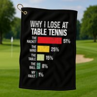 Table Tennis Player Joke For Ping Pong Golf Towel