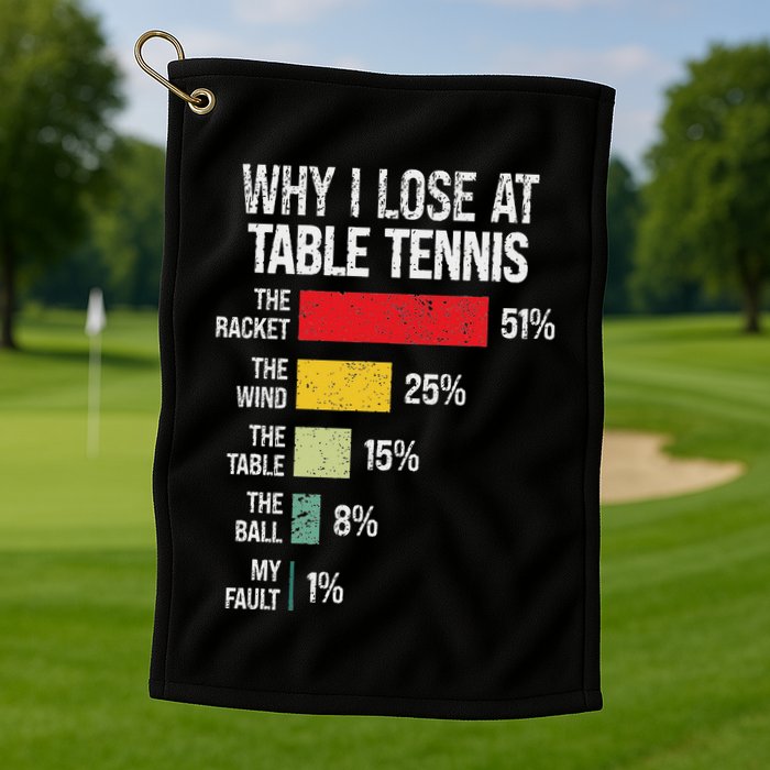 Table Tennis Player Joke For Ping Pong Golf Towel