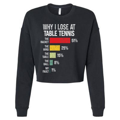 Table Tennis Player Joke For Ping Pong Cropped Pullover Crew