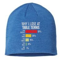 Table Tennis Player Joke For Ping Pong Sustainable Beanie