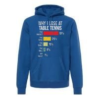 Table Tennis Player Joke For Ping Pong Premium Hoodie