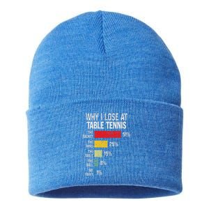 Table Tennis Player Joke For Ping Pong Sustainable Knit Beanie